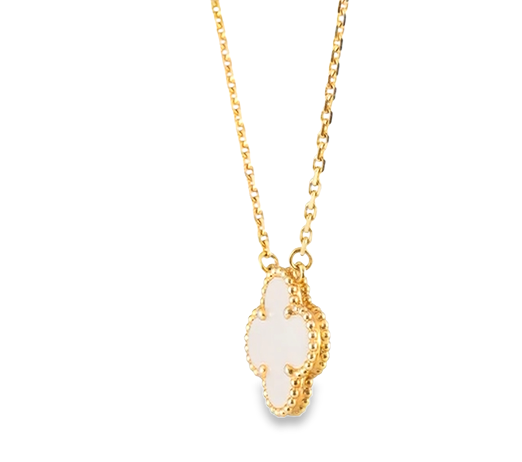 Estate Van Cleef & Arpels Vintage Alhambra 18K Yellow Gold Mother-of-Pearl Pendant Necklace Ref. VCARA45900 – Box