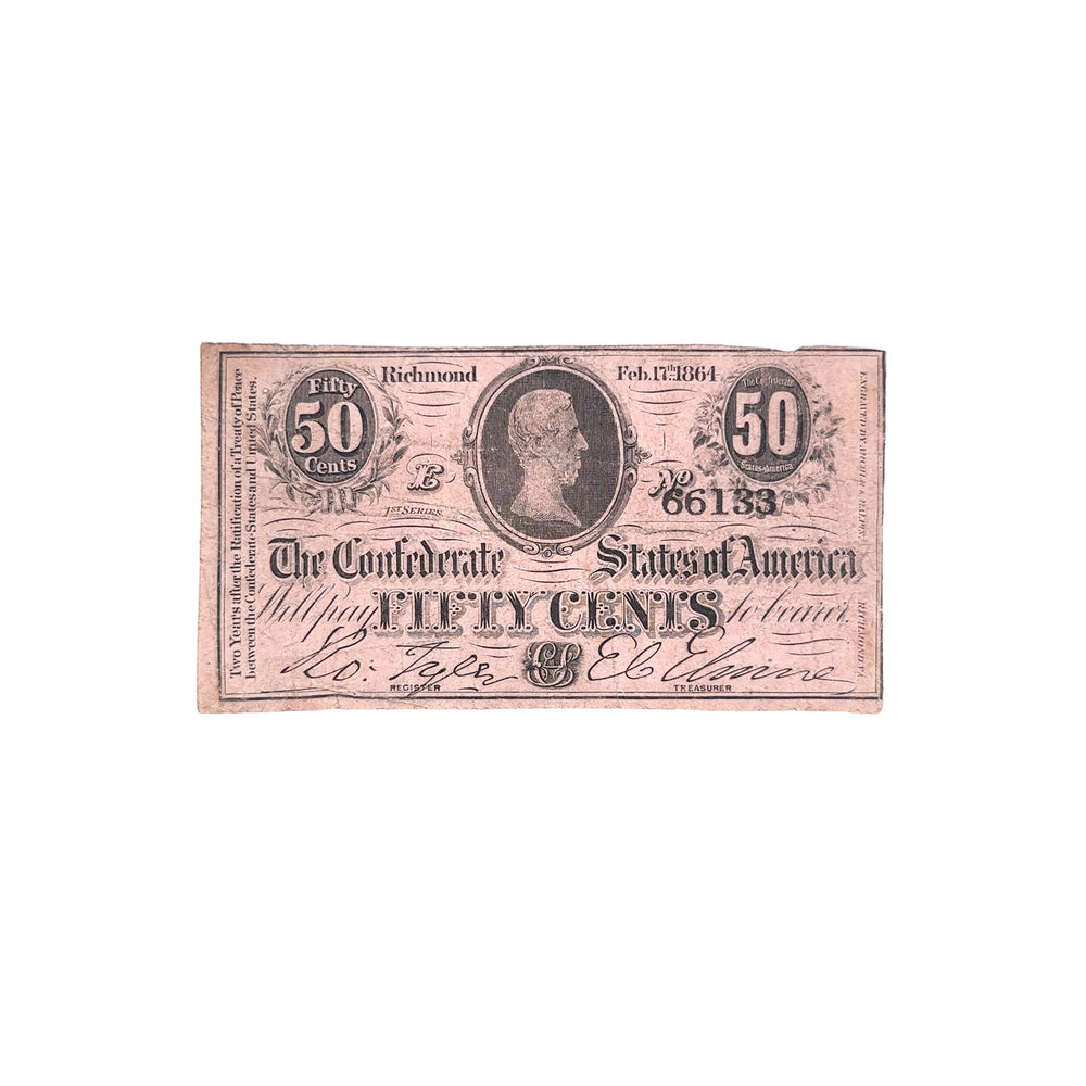 1861 Confederate 50 Cent Note
