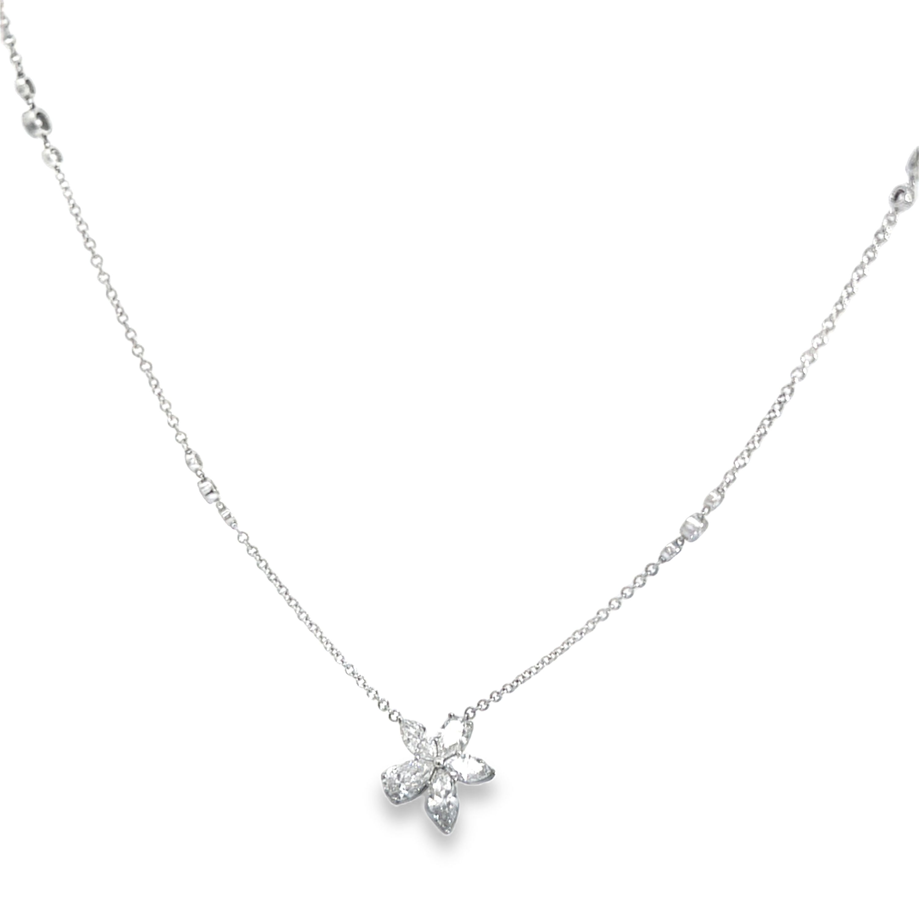 Estate Tiffany Victoria® Platinum Diamond Mixed Cluster Necklace Approx. 3.00 CTTW
