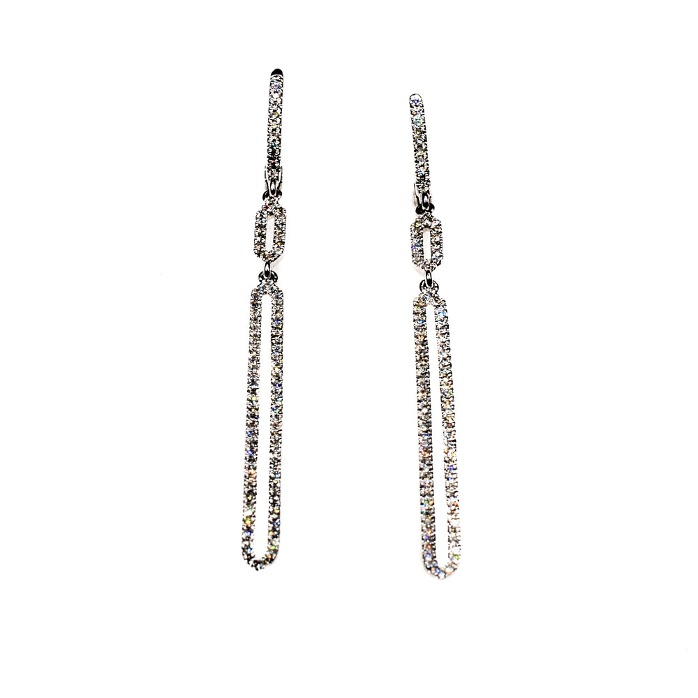 14kt Long Dangle Style Diamond Earrings