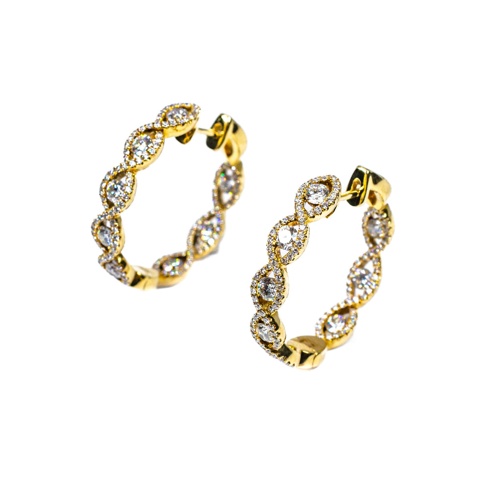 14kt Yellow Gold In/Out Hoops