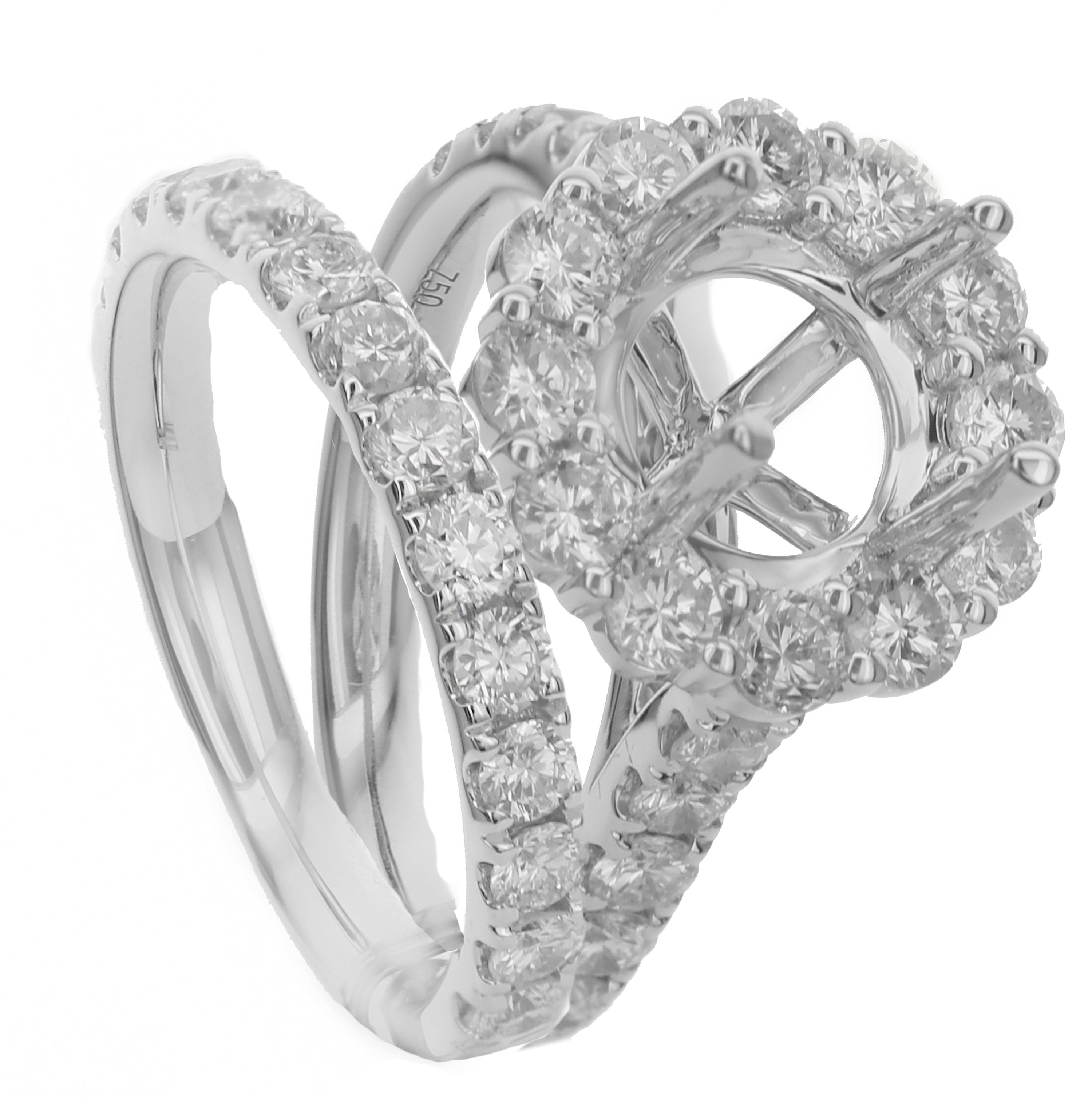 18kt wg diamond Bridal semi mo