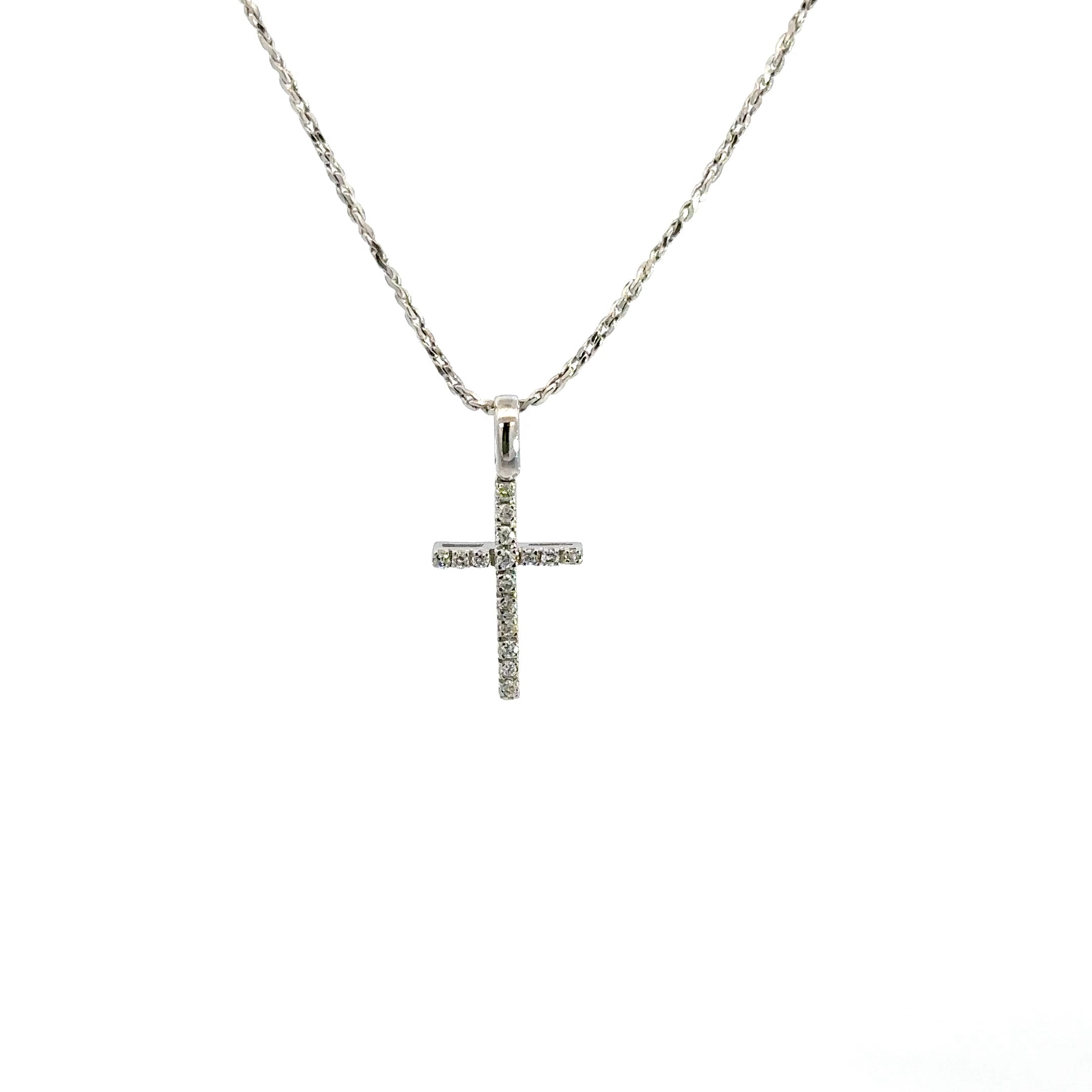 14k wg cross pave set diamonds