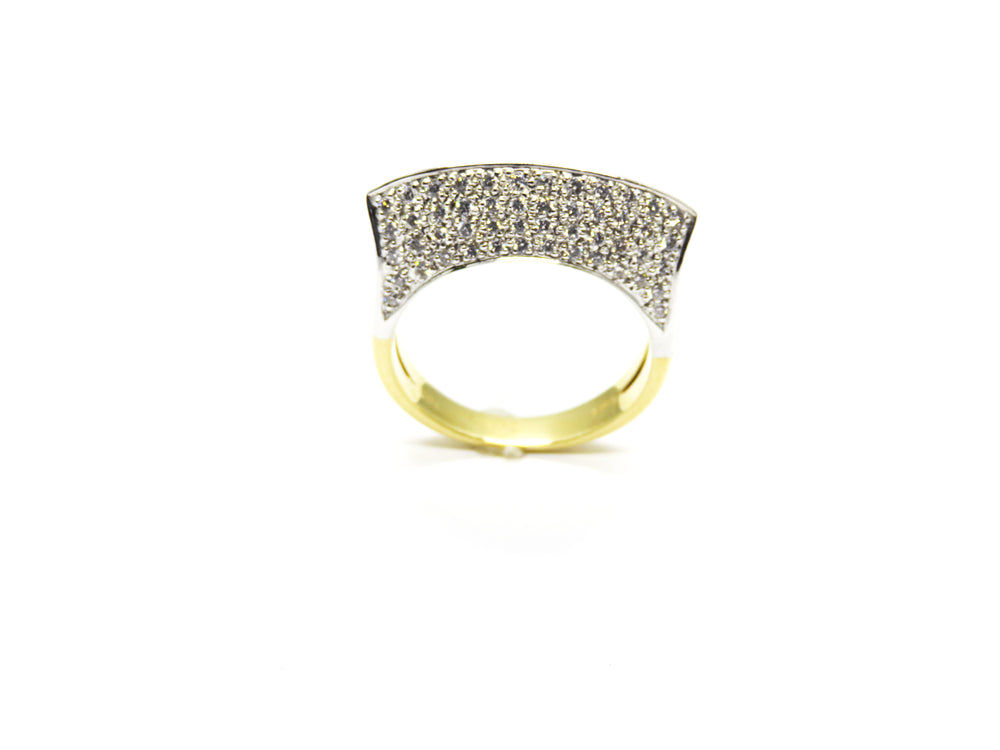 14kt Two Tone Gold Diamond Pave Fashion Ring