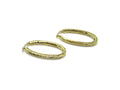 14kt Yellow Gold Vergano Design Long Oval Textured Hoop Earrings