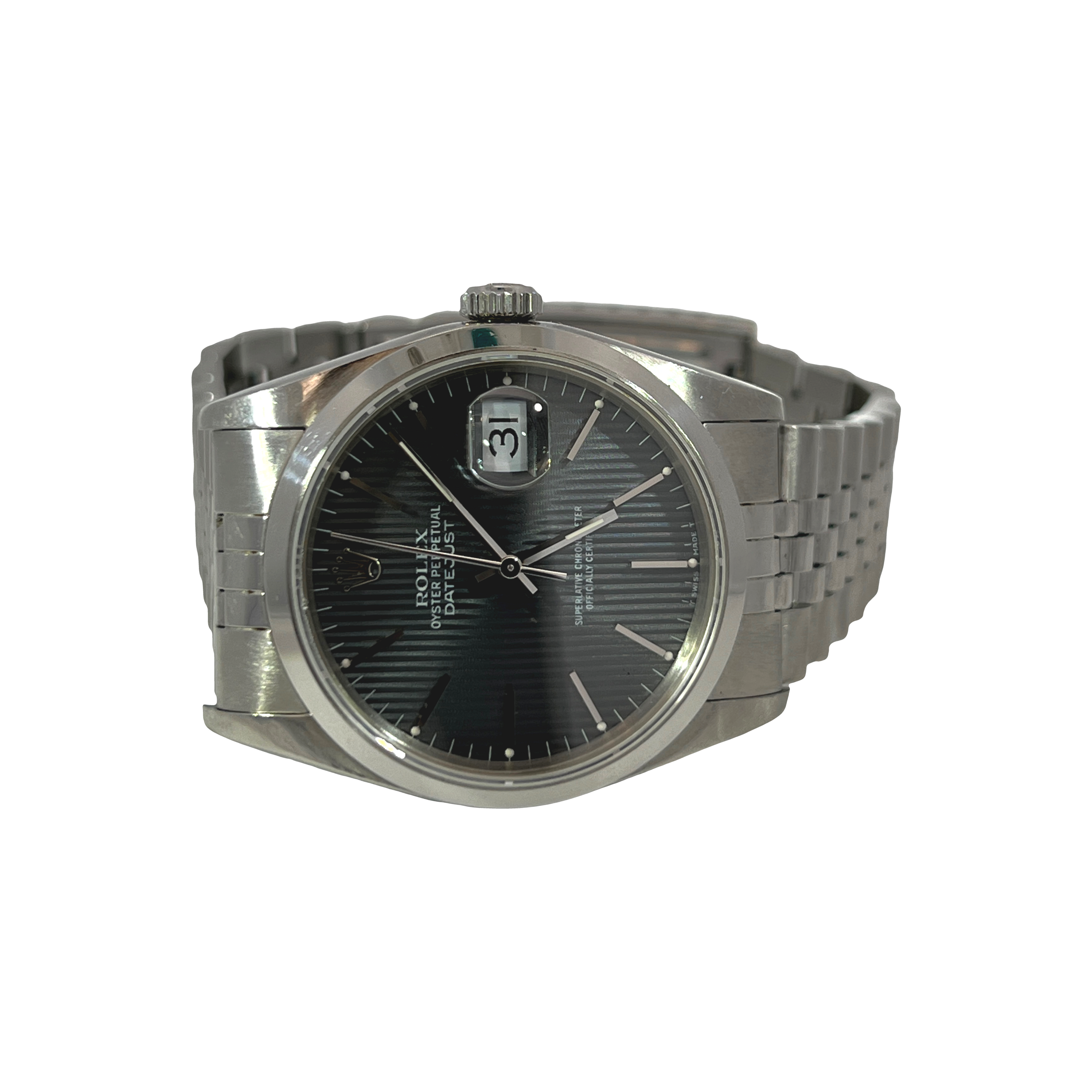 Pre-Owned Rolex Datejust 36 Ref. 16200 Grey Tapestry Dial Jubilee Bracelet Automatic Watch