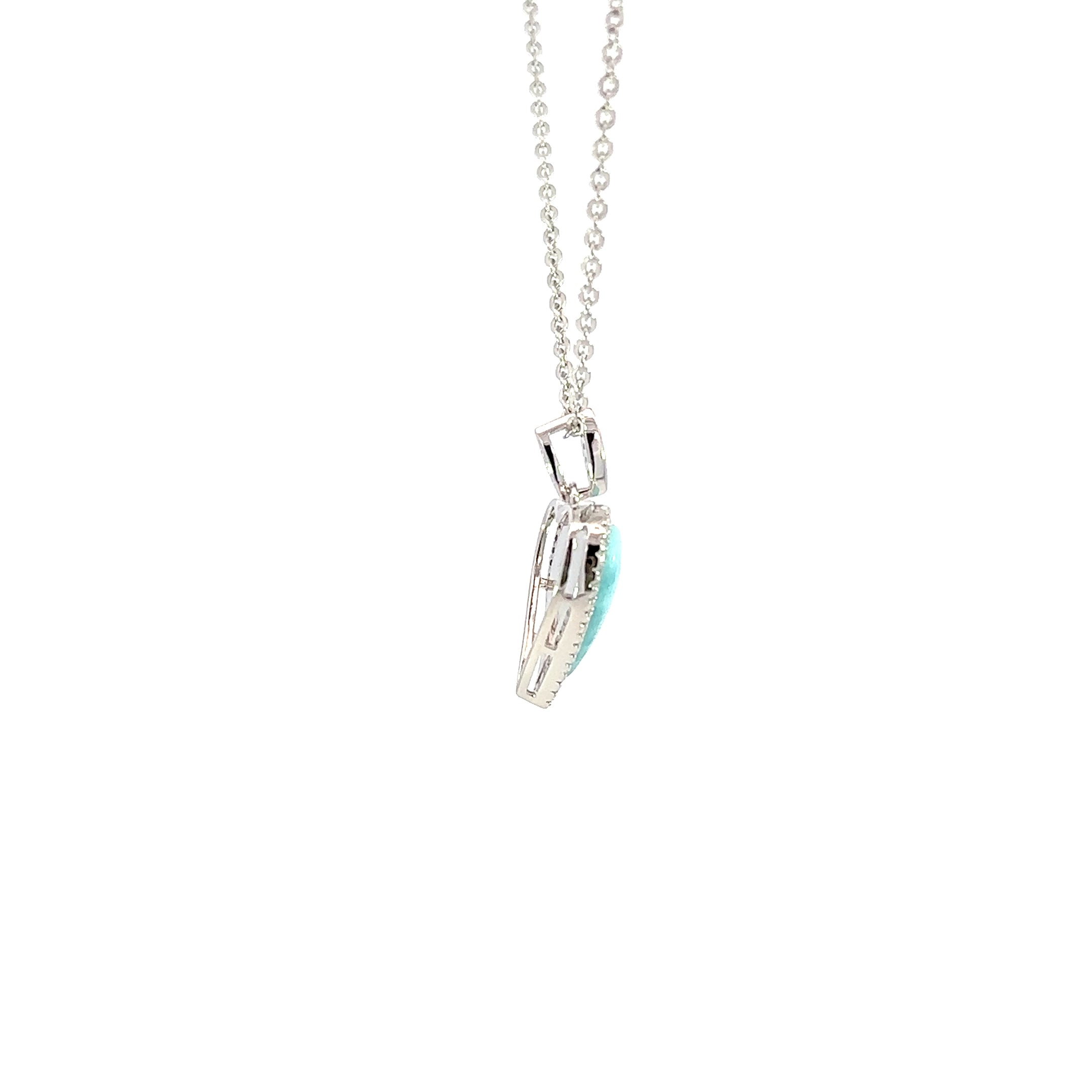 SS Larimar heart pendant w/ w