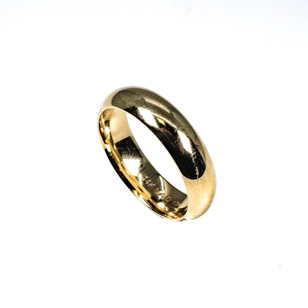 14kt Yellow Gold Polished Men's Wedding Band Size 10