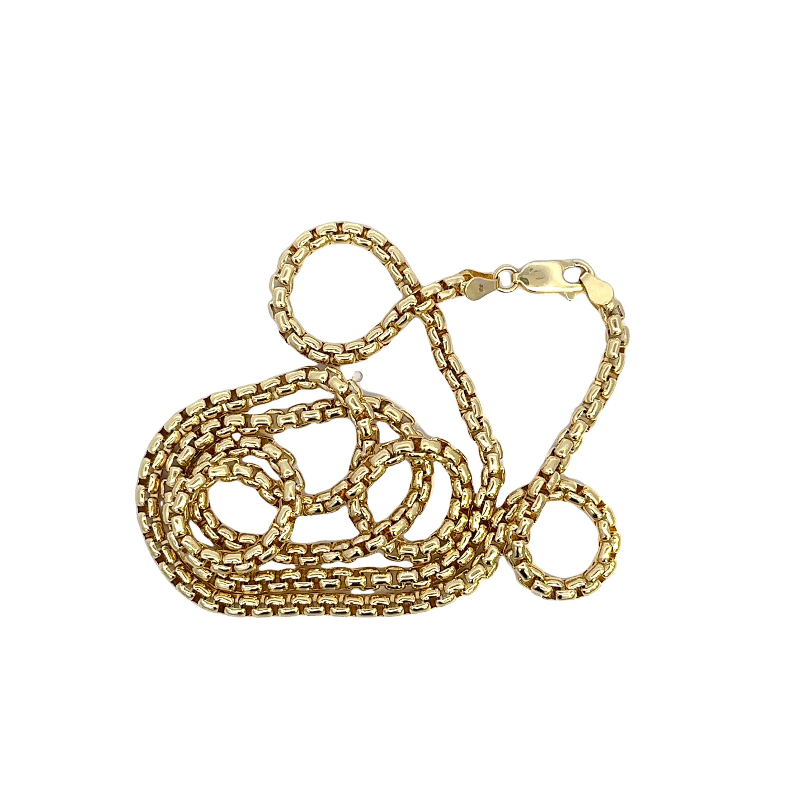 14k yg rounded box chain
24"