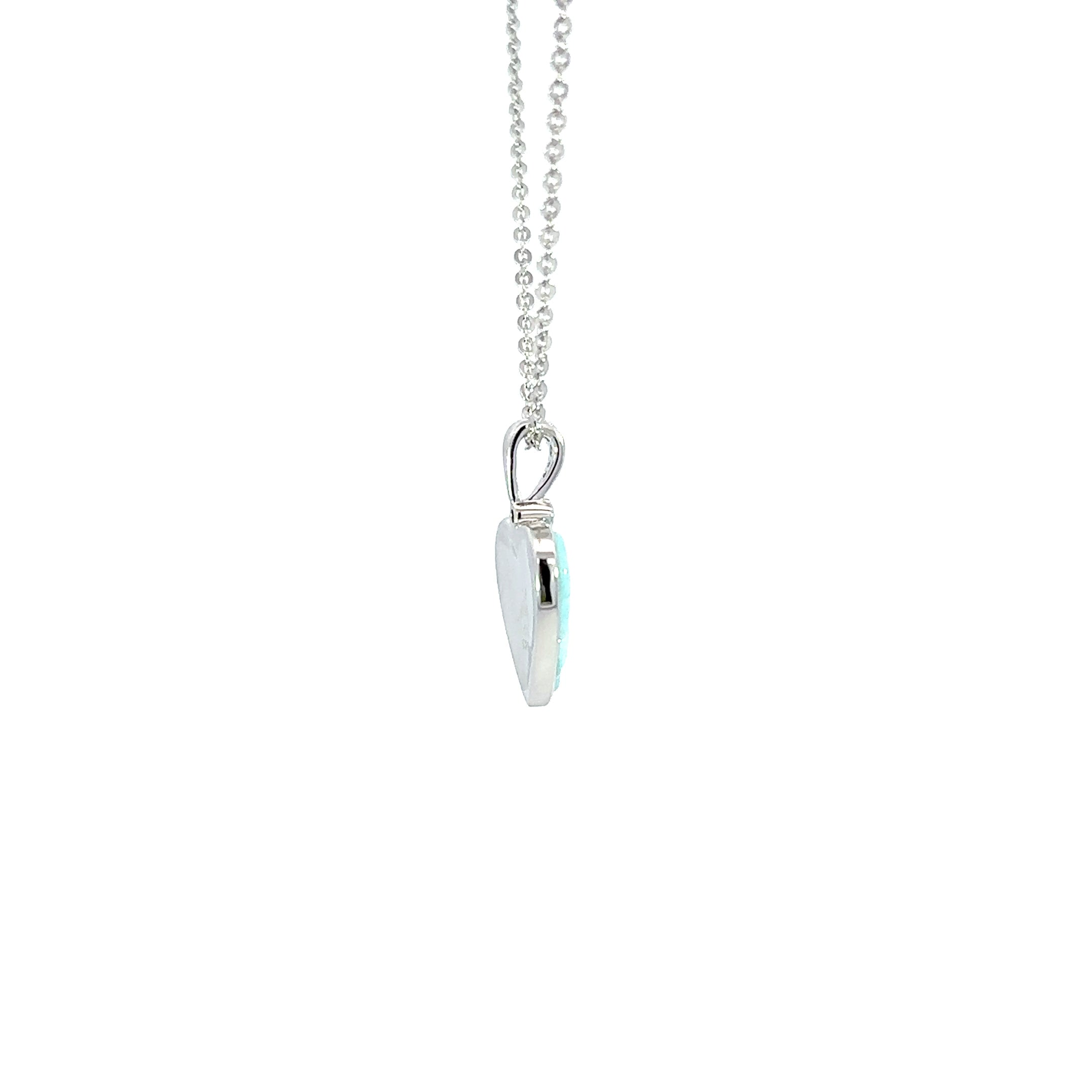SS Larimar heart pendant w/ w