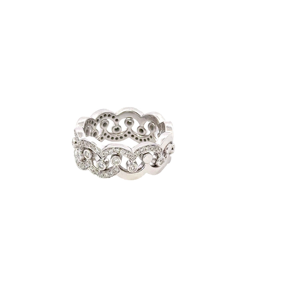 14kt wg 7mm Puzzle Ring with 8