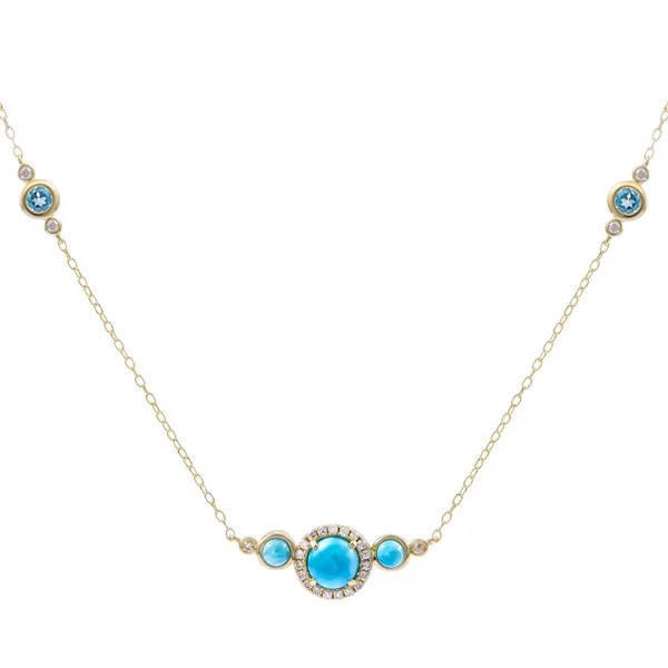 14kt yg Larimar necklace with