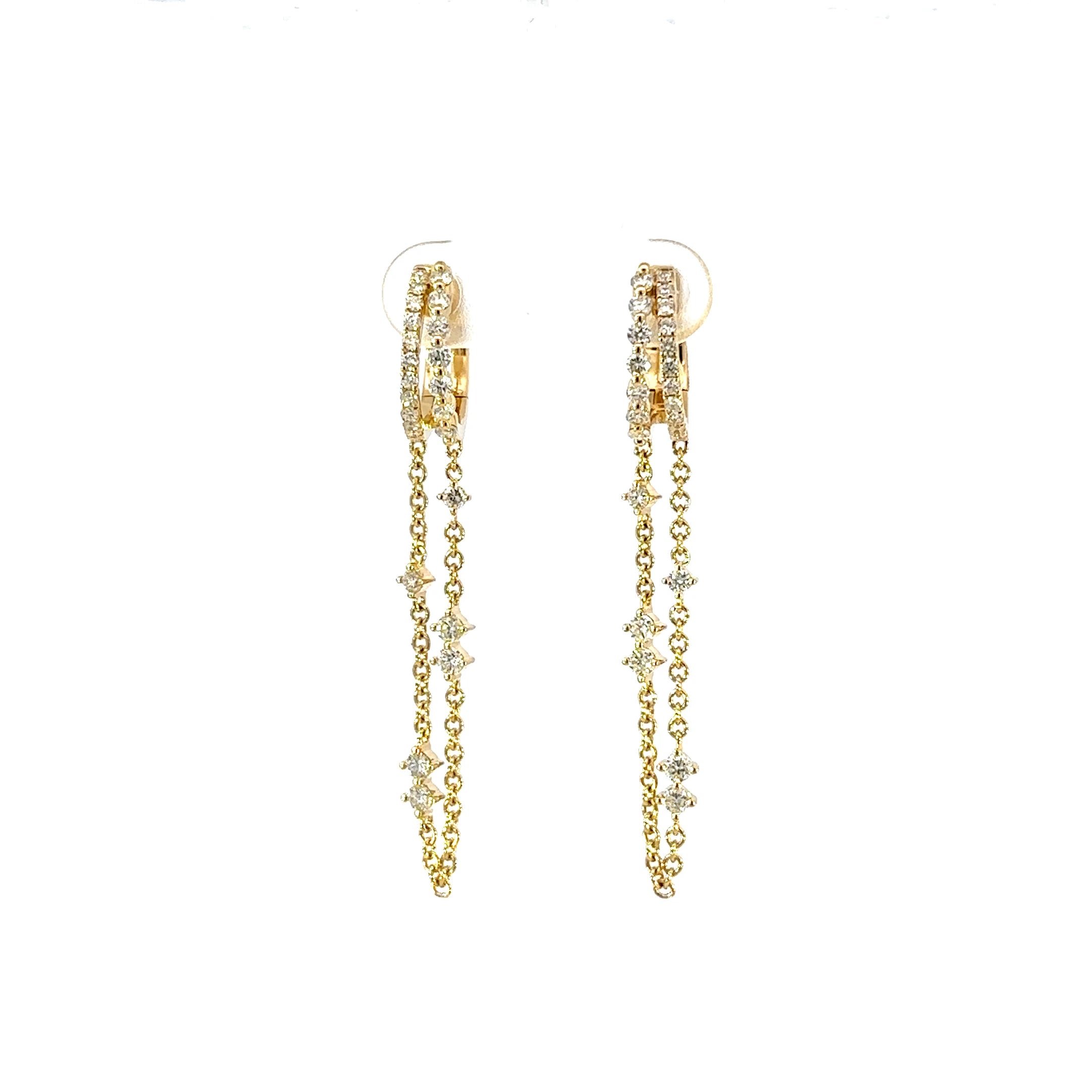 18kt yg Dangling Diamond Chain