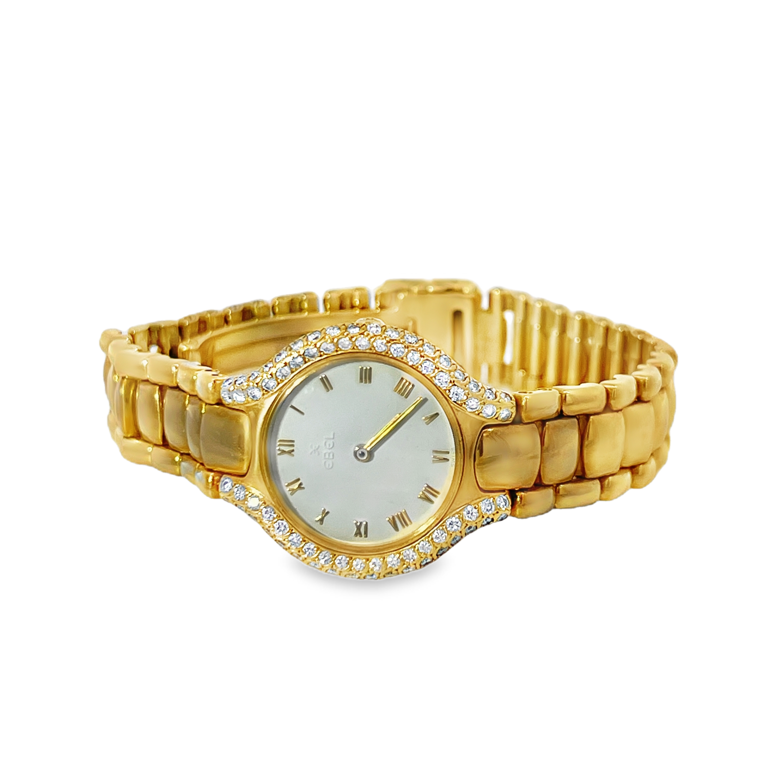 Pre-Owned Ebel Beluga 18K Yellow Gold Diamond Bezel Ladies Watch Ref. 42100081 Swiss