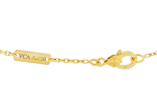Estate Van Cleef & Arpels Vintage Alhambra 18K Yellow Gold Mother-of-Pearl Pendant Necklace Ref. VCARA45900 – Box