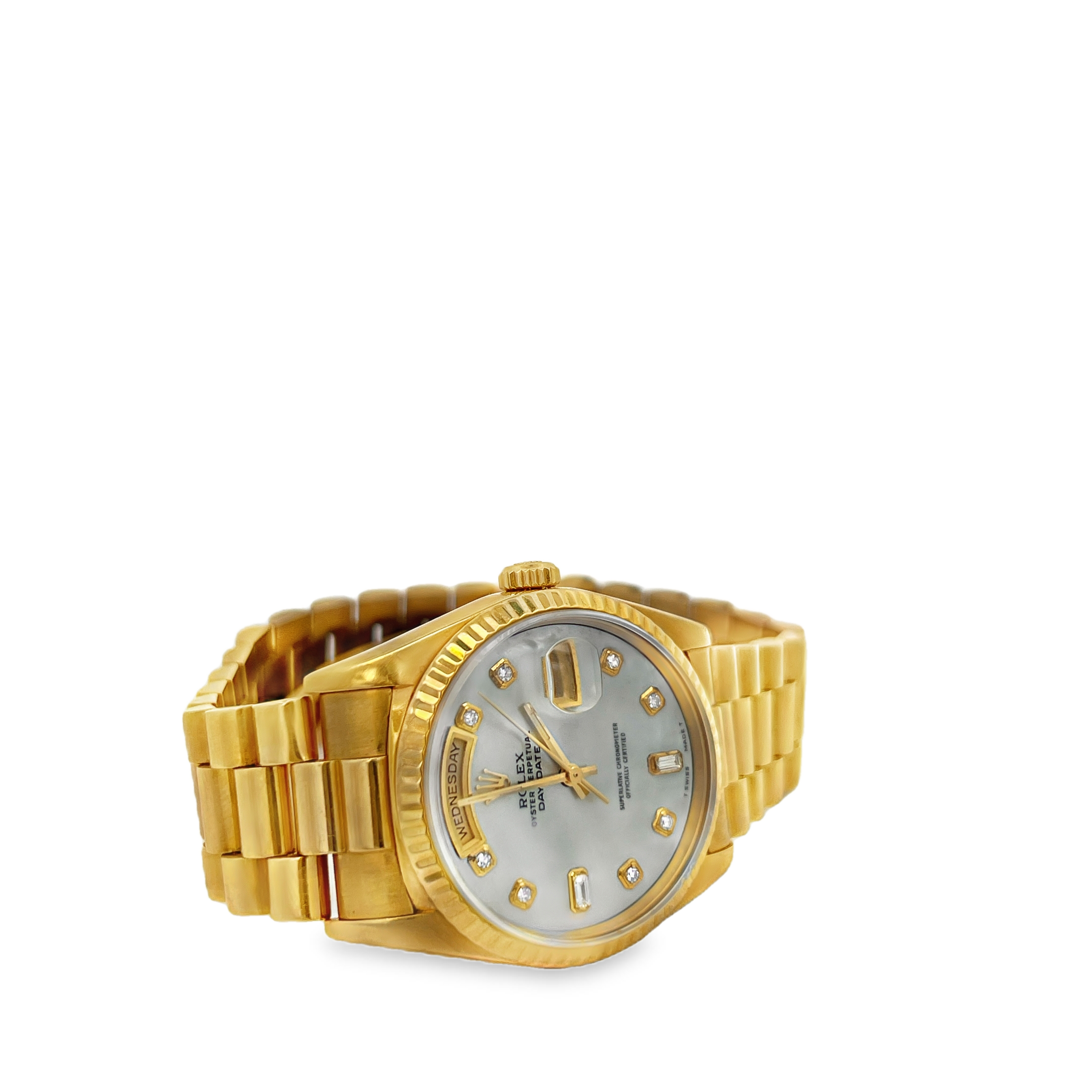 Pre-Owned Rolex Day-Date 36 President 18K Yellow Gold Mother of Pearl Diamond Dial