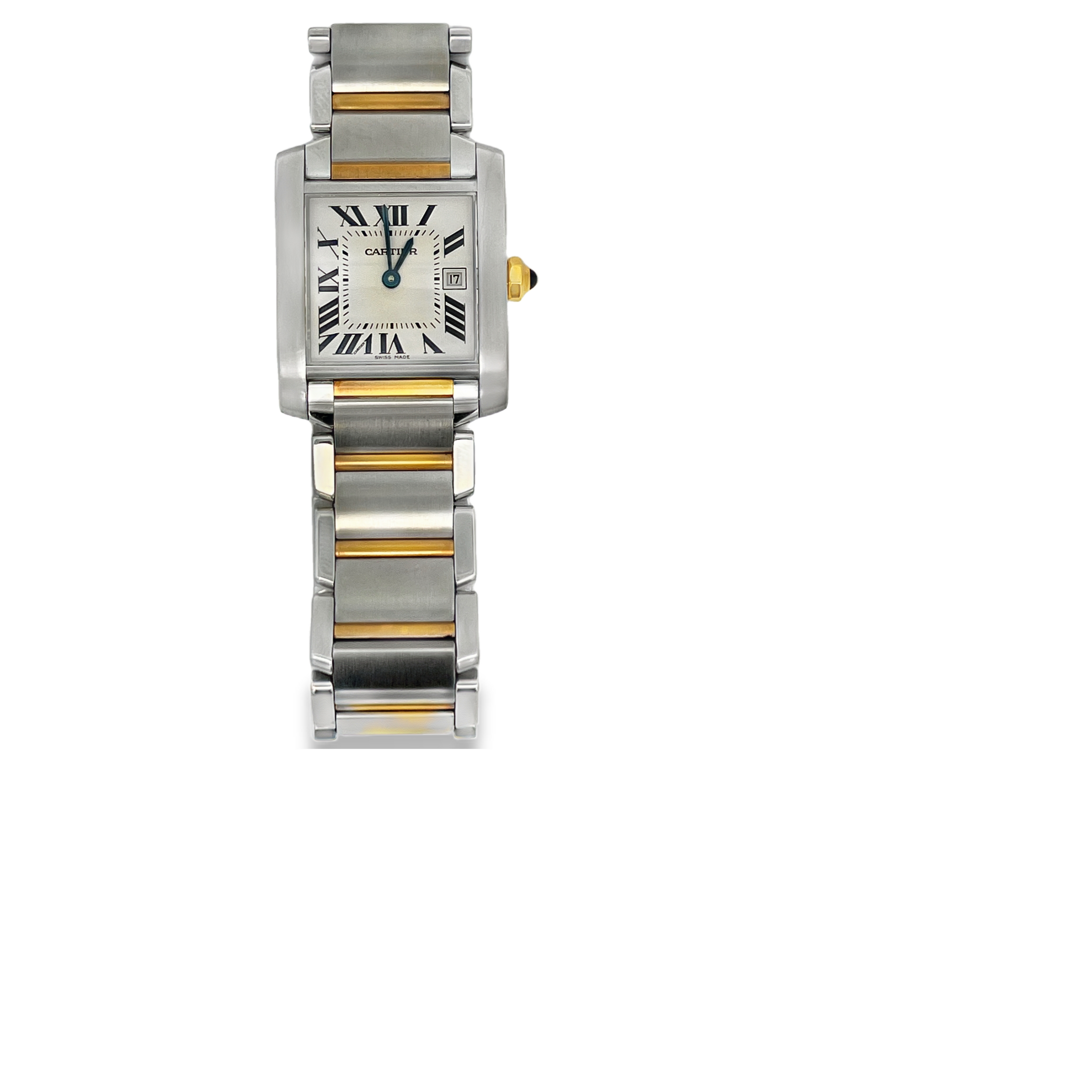 Pre-Owned Cartier Tank Française Two-Tone Stainless Steel & 18K Yellow Gold Watch – Box & Papers