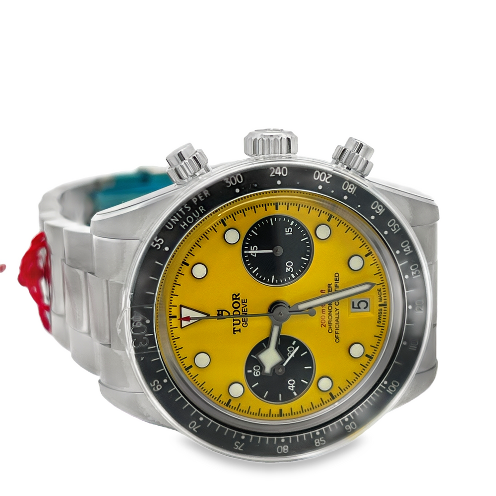 Pre-Owned Tudor Black Bay Chronograph Yellow Dial Watch Ref. M79360N-0001 – Box & Papers