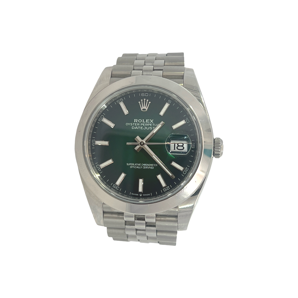 2026 Rolex Datejust 41 Green Ombré Dial Jubilee Bracelet Ref. 126300 | Complete Full Set