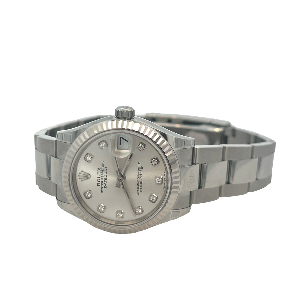Pre-Owned Rolex Datejust 31 278274 Silver Diamond Dial Oyster Bracelet Box & Papers 2026