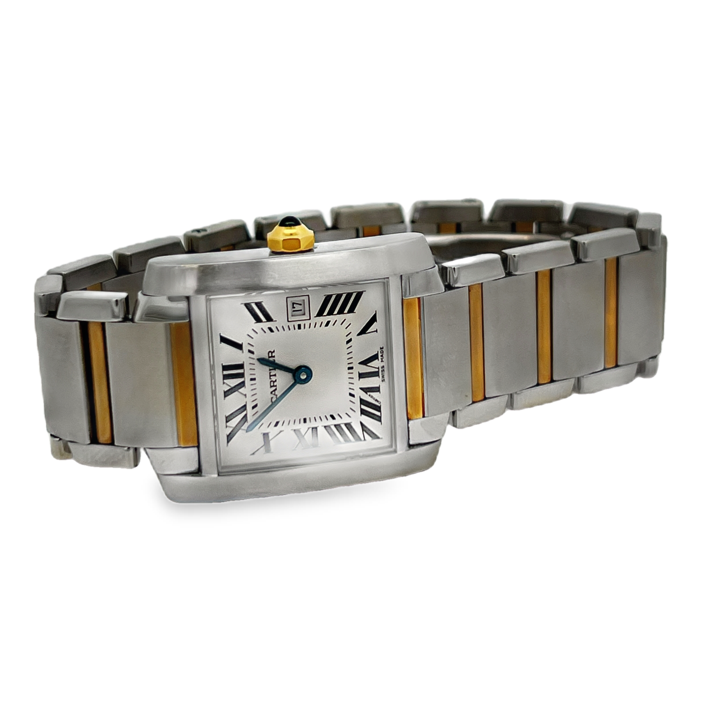 Pre-Owned Cartier Tank Française Two-Tone Stainless Steel & 18K Yellow Gold Watch – Box & Papers