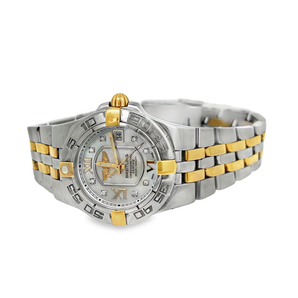 Pre-Owned Breitling Cockpit Lady B71340 Two-Tone Mother-of-Pearl Diamond Dial Watch, 31mm – Box & Papers