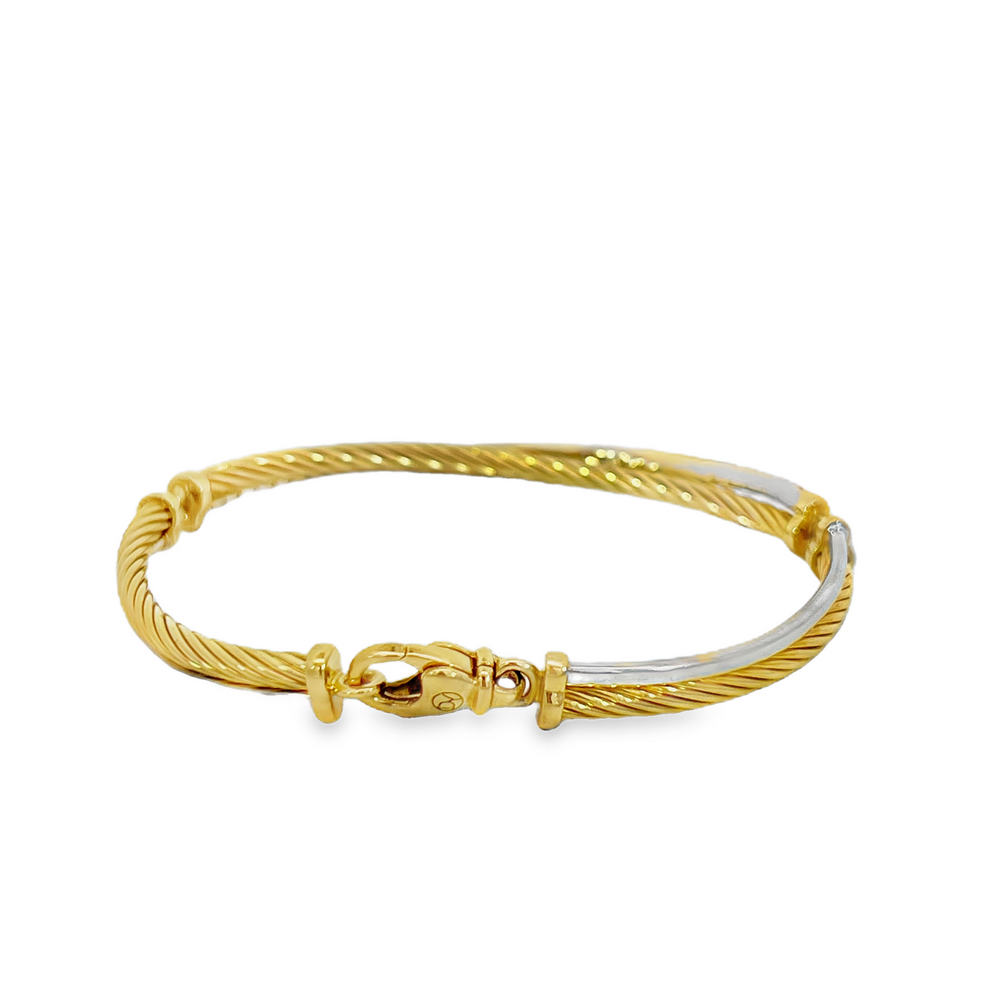 Estate David Yurman Crossover Collection® 18K Two-Tone Gold Pavé Diamond Two-Row Bracelet