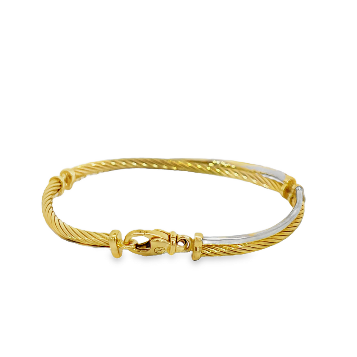 Estate David Yurman Crossover Collection® 18K Two-Tone Gold Pavé Diamond Two-Row Bracelet
