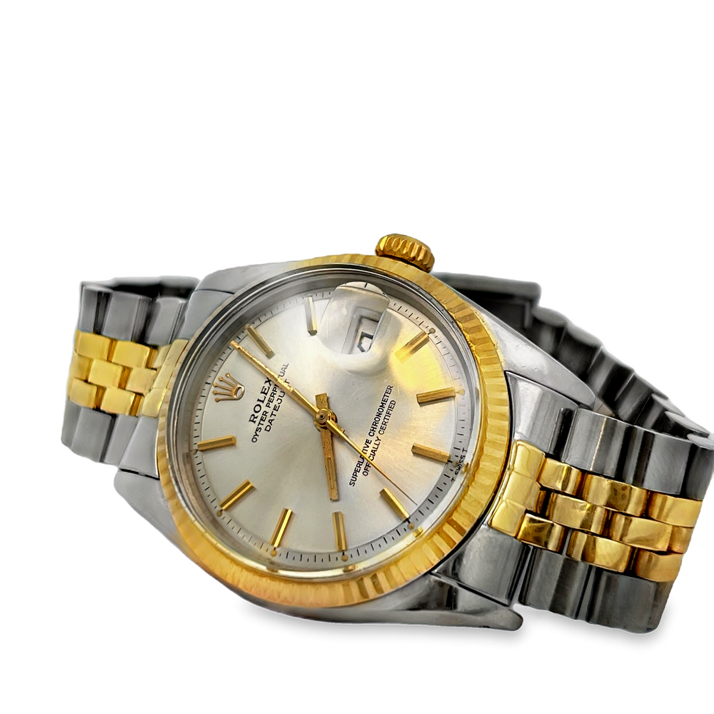 Pre-Owned Rolex Lady-Datejust Stainless Steel & 18K Yellow Gold Jubilee Bracelet Champagne Dial