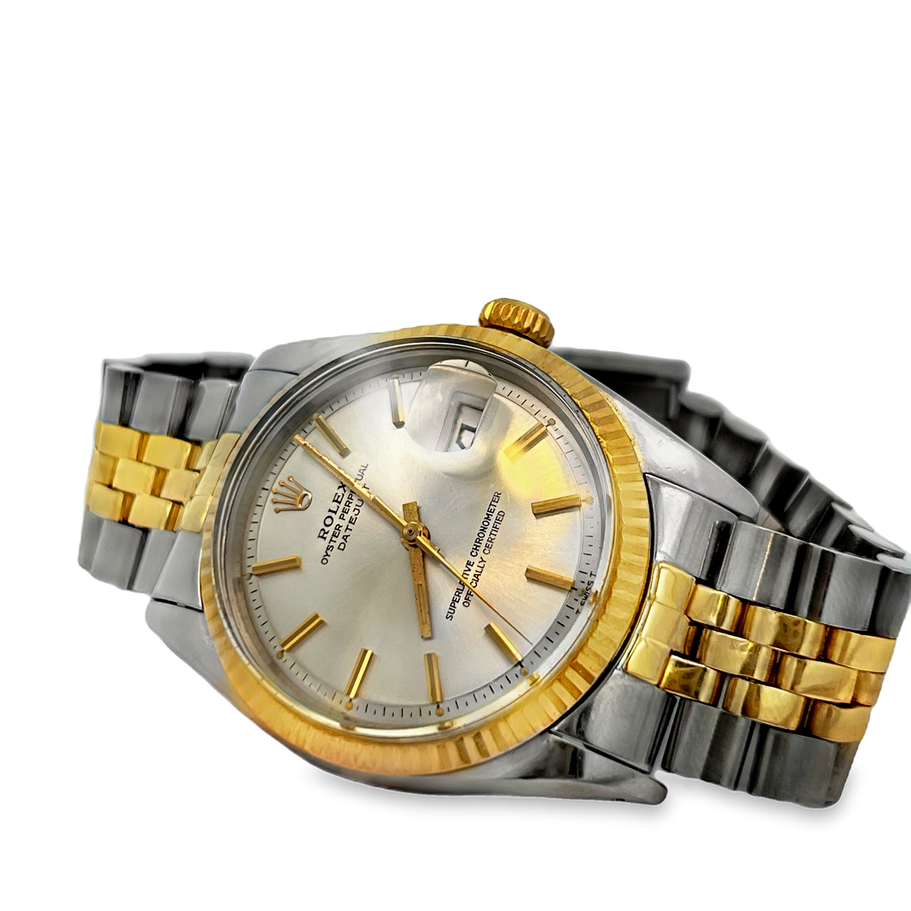 Pre-Owned Rolex Lady-Datejust Stainless Steel & 18K Yellow Gold Jubilee Bracelet Champagne Dial
