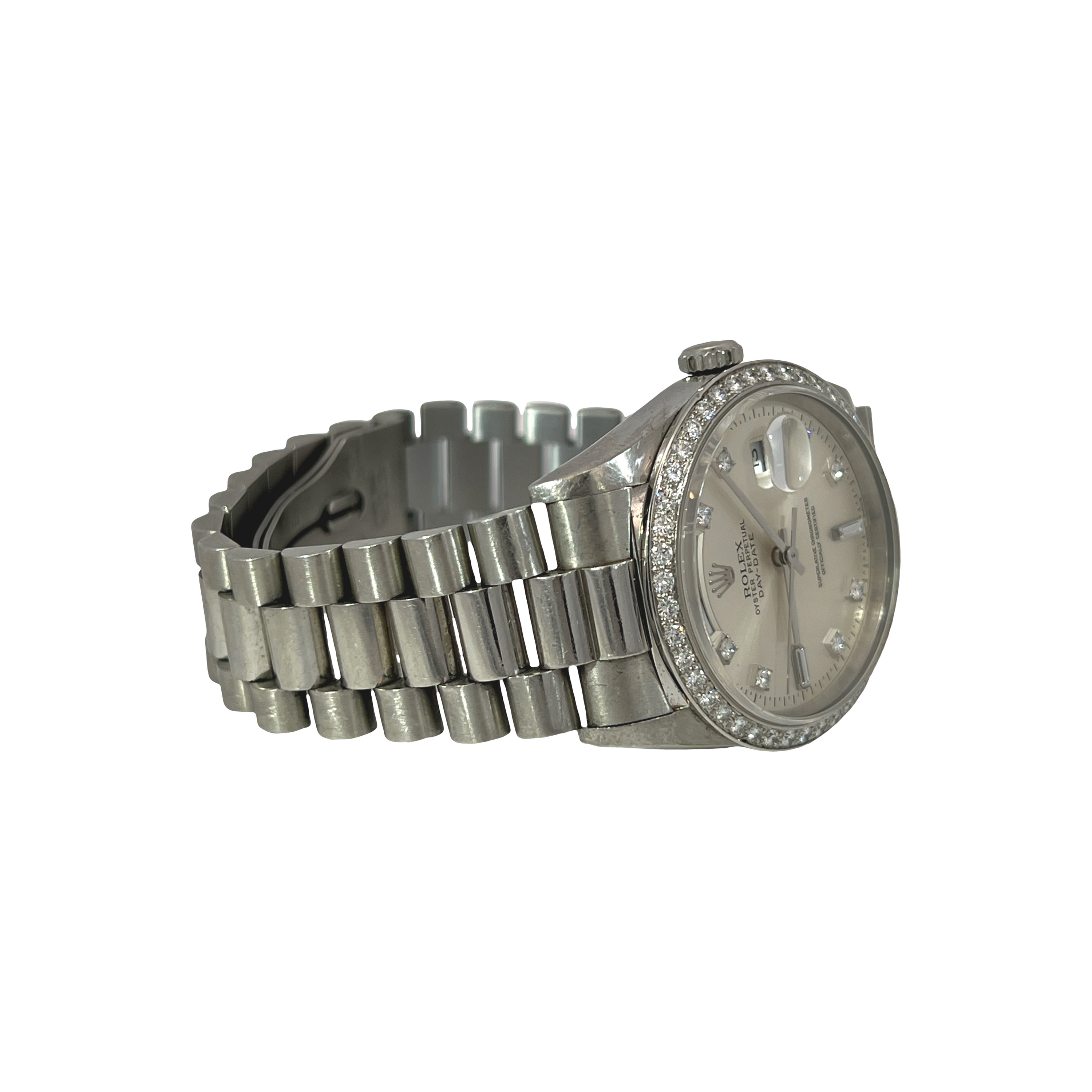 Rolex Day-Date 36 Platinum President Factory Diamond Dial & Diamond Bezel Ref. 18346