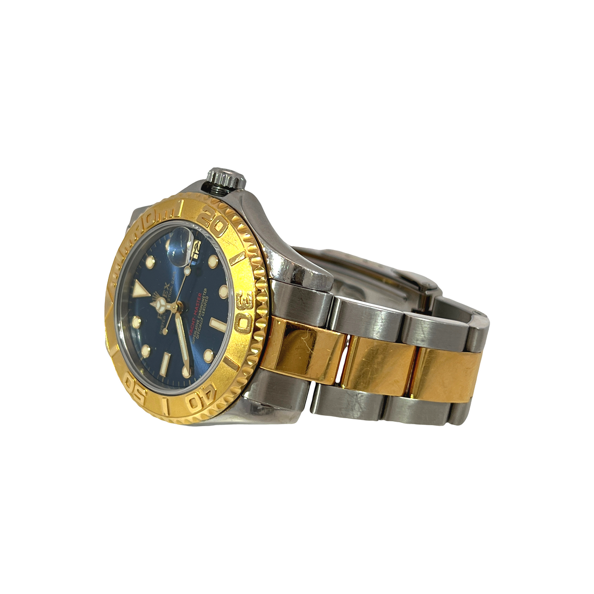 Pre-Owned Rolex Yacht-Master 35 Two-Tone Blue Dial Ref. 168623 – Full Set 2007