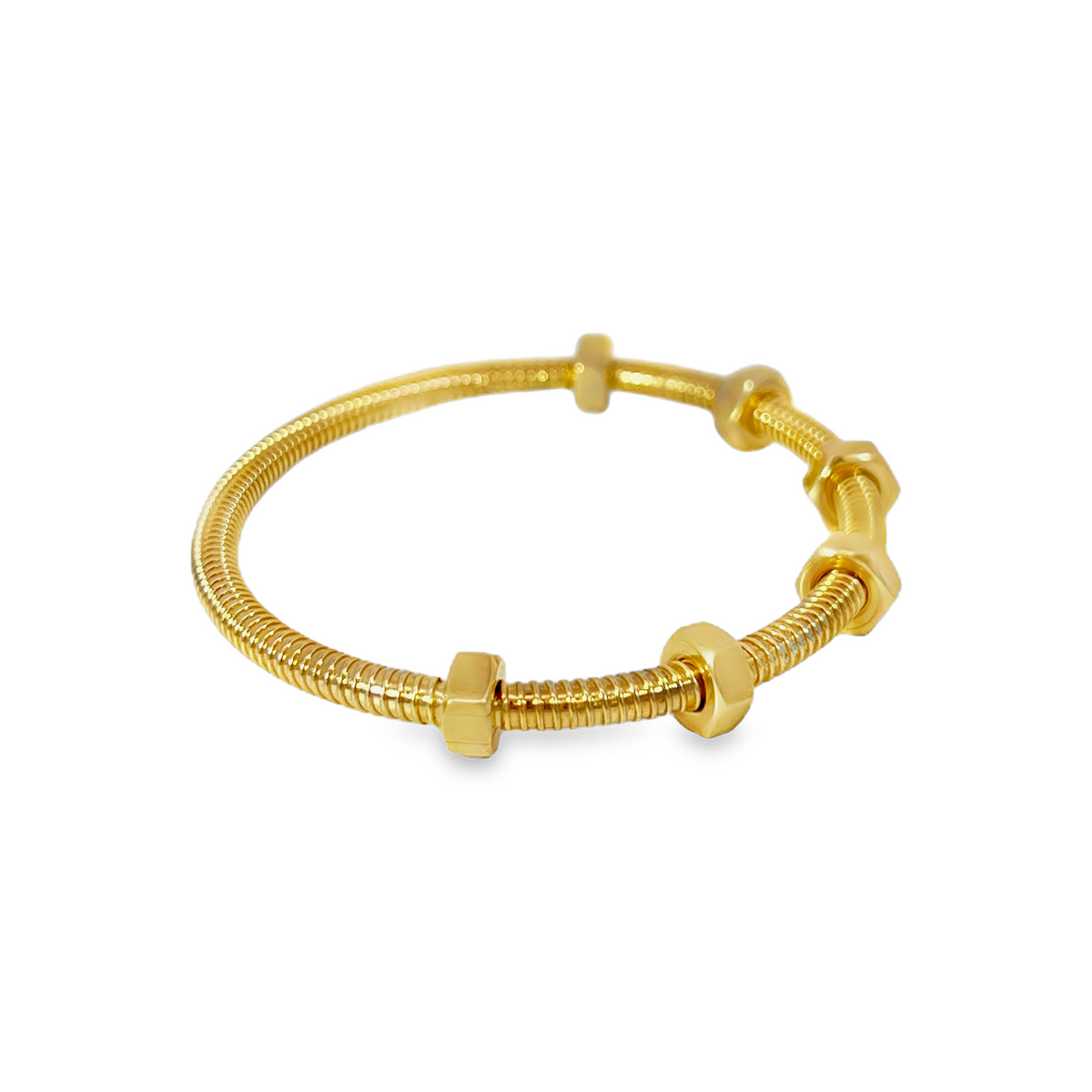 Estate Cartier Écrou de Cartier 18K Yellow Gold Bangle Bracelet – 6"