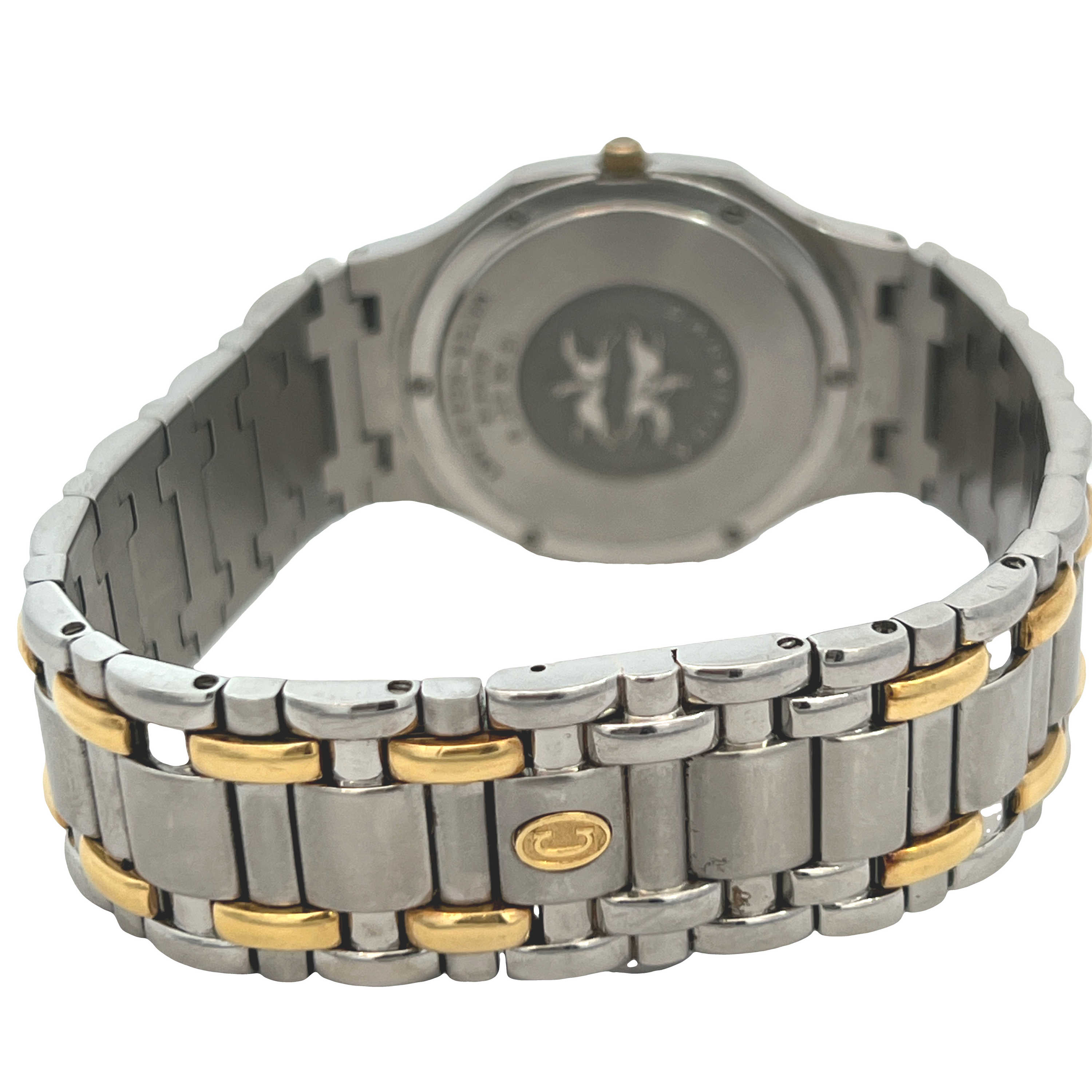 Pre-Owned Concord Saratoga Two-Tone Stainless Steel & 18K Gold Quartz Watch Silver Dial