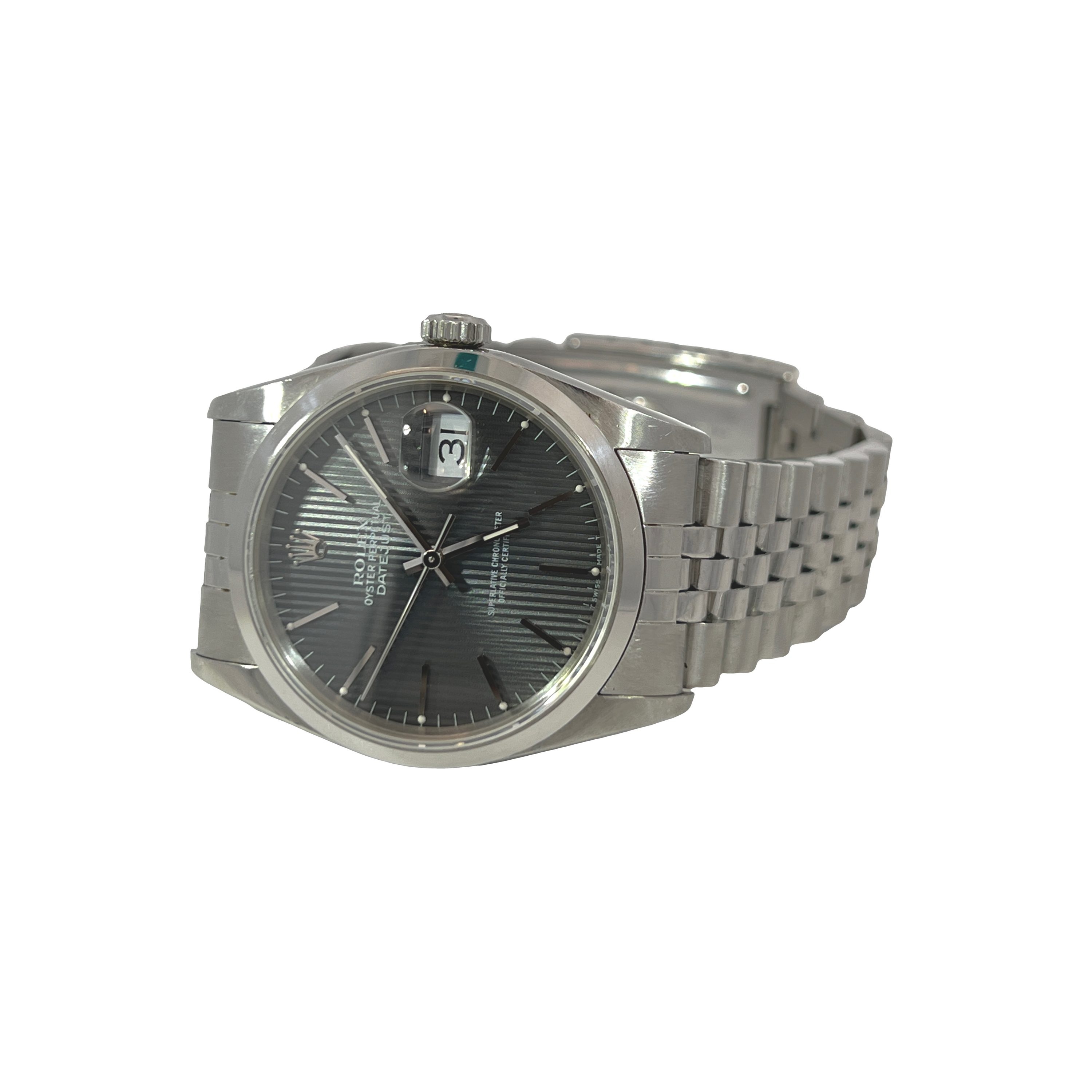 Pre-Owned Rolex Datejust 36 Ref. 16200 Grey Tapestry Dial Jubilee Bracelet Automatic Watch