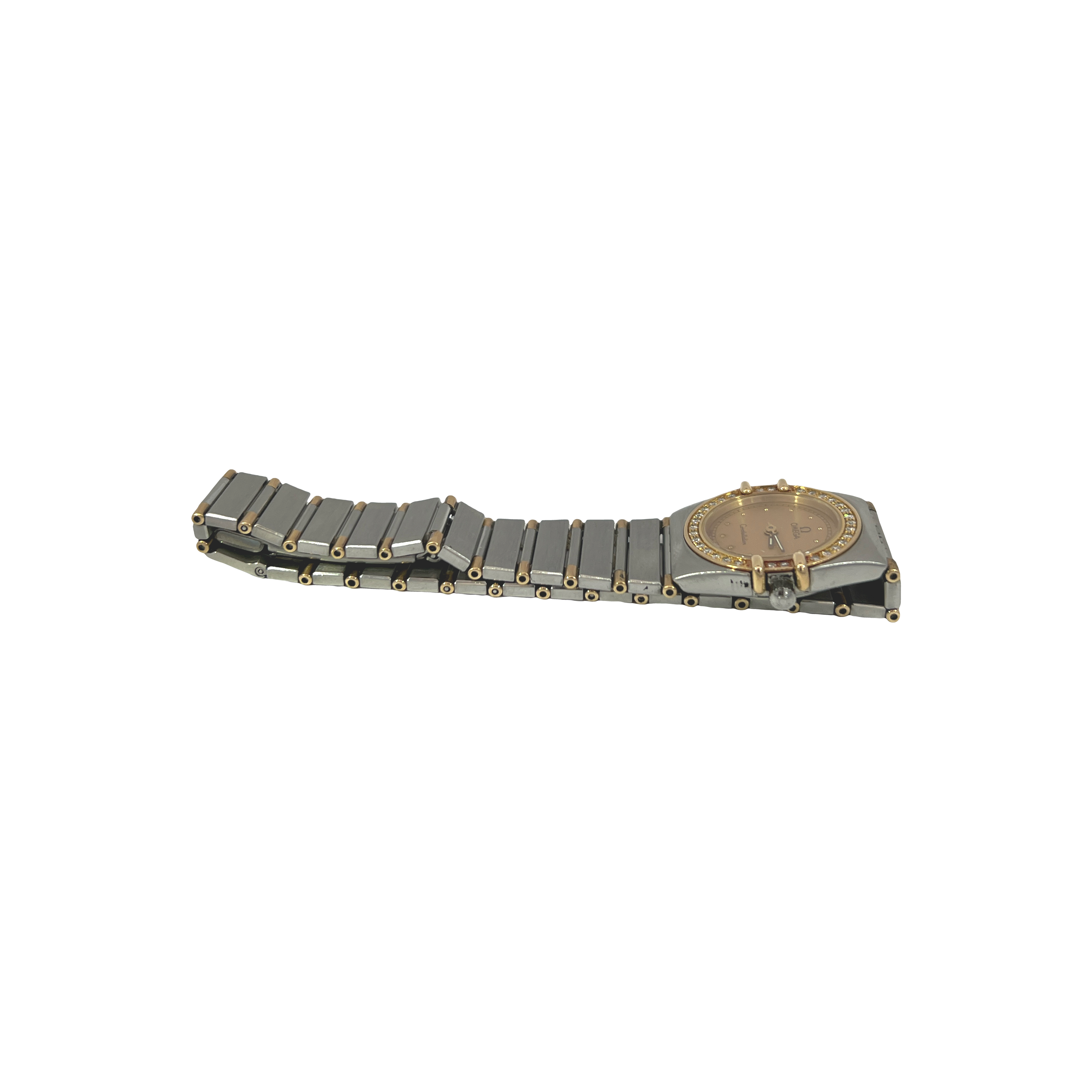 Pre-Owned Omega Constellation Manhattan 21mm Two-Tone 18K Yellow Gold Diamond Bezel Watch – 1991