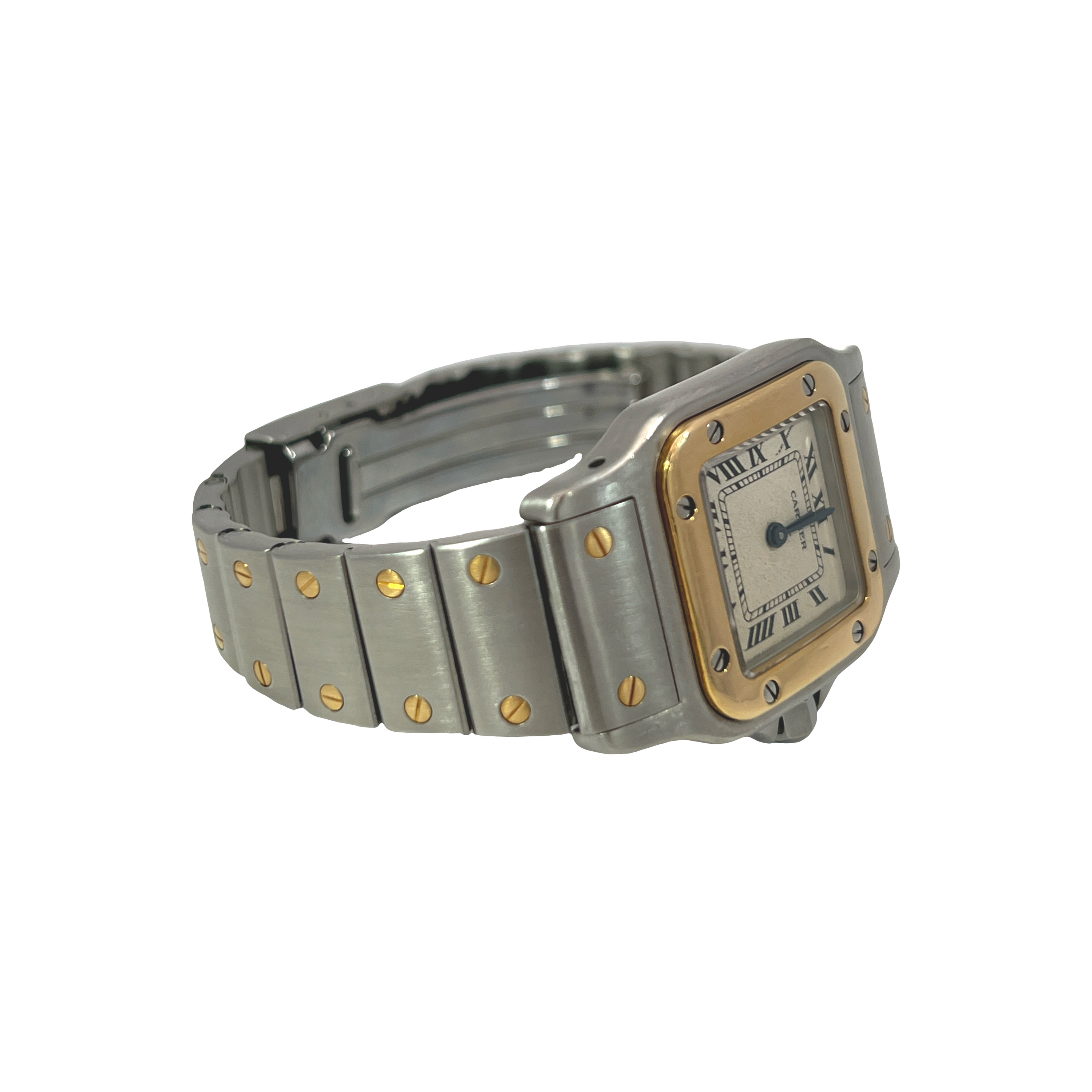Pre-Owned Cartier Santos Galbée 24mm Ref. 1567 Two-Tone 18K Gold & Stainless Steel Quartz Watch