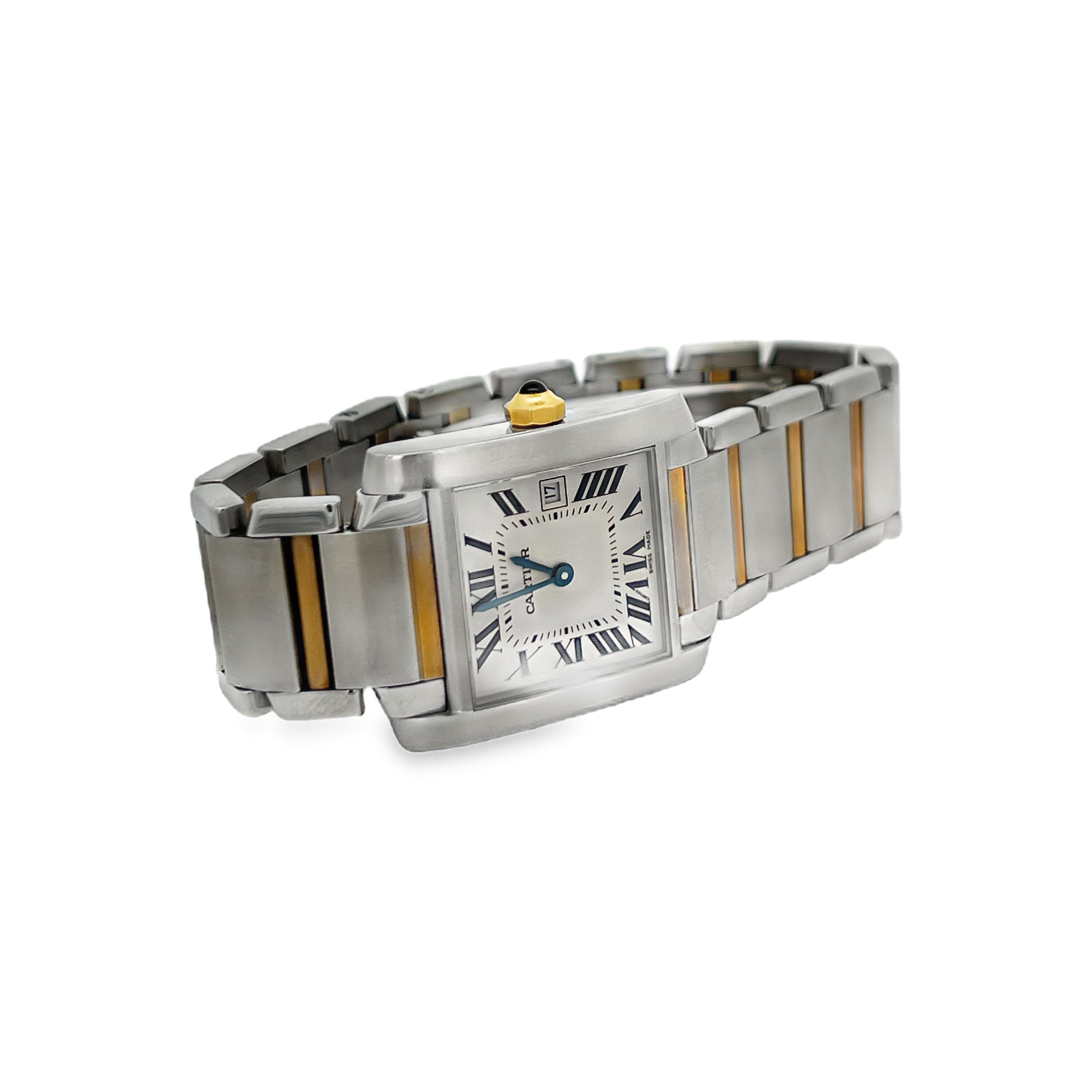 Pre-Owned Cartier Tank Française Two-Tone Stainless Steel & 18K Yellow Gold Watch – Box & Papers