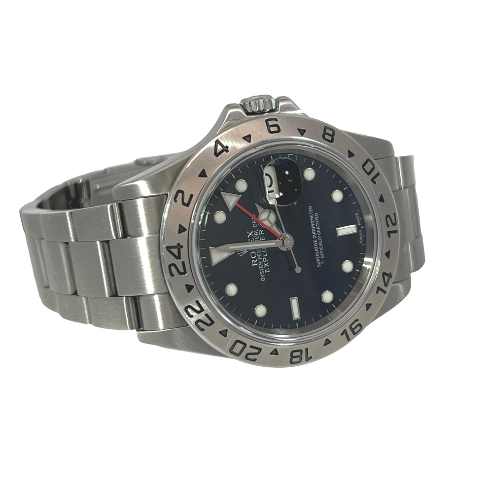 Pre-Owned Rolex Explorer II 40mm Black Dial Stainless Steel Ref. 16570