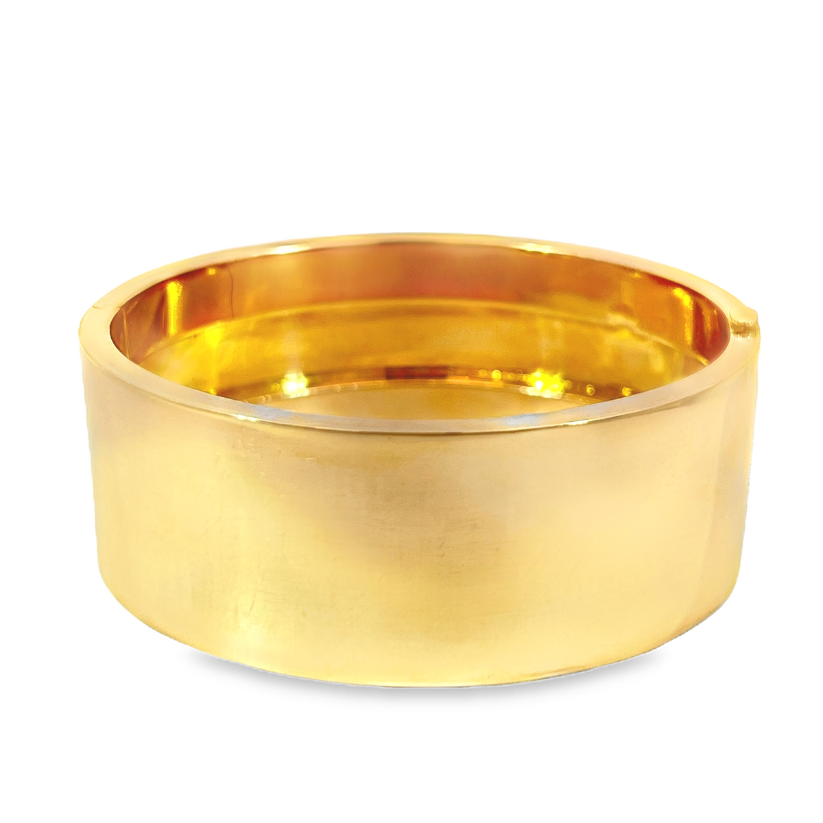 Estate 14K Yellow Gold Diamond Multi-Motif Wide Bangle Bracelet