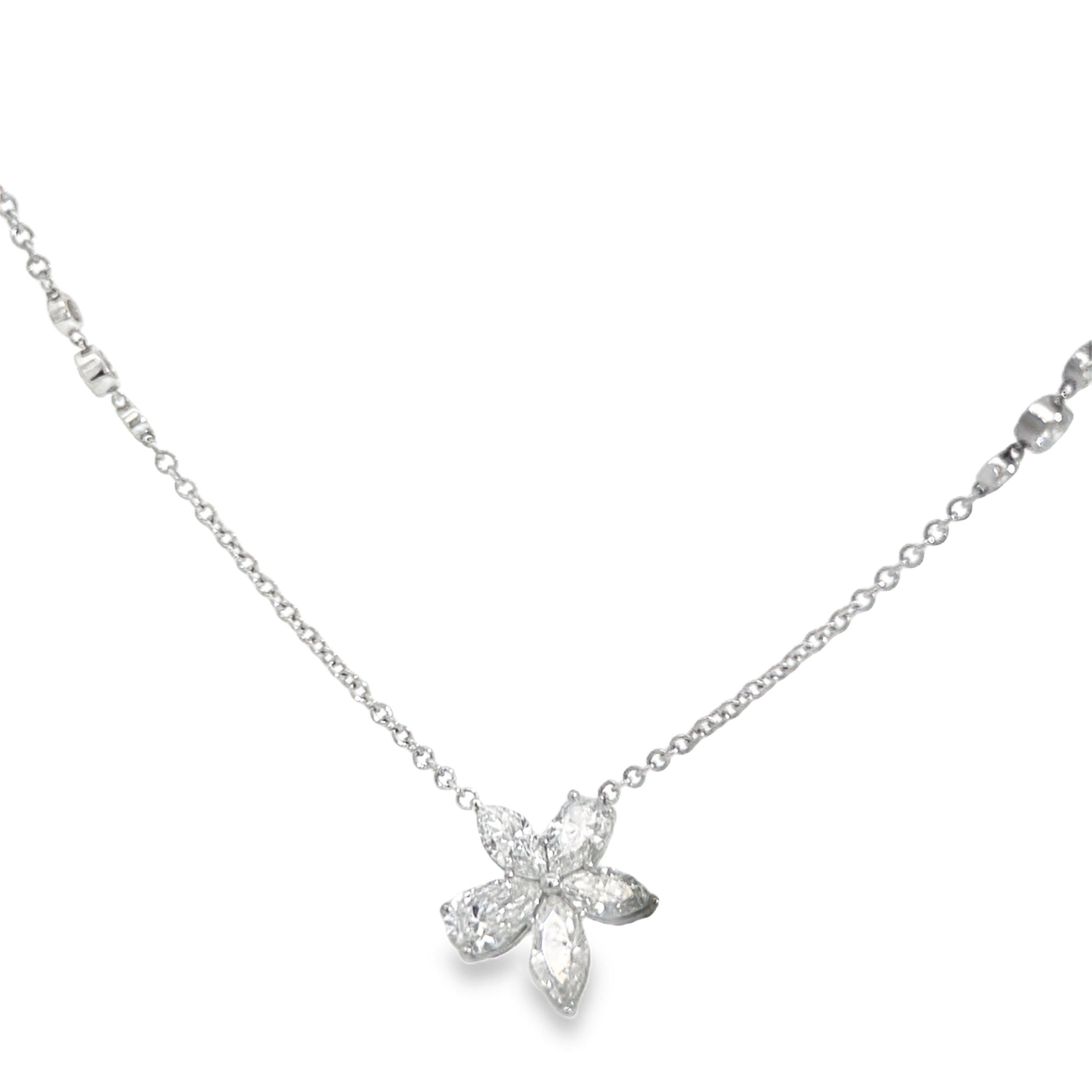 Estate Tiffany Victoria® Platinum Diamond Mixed Cluster Necklace Approx. 3.00 CTTW