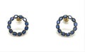 18kt Sapphire Circle Earrings