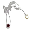 Ruby with Diamonds Necklace and Earring Set