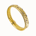 18kt Yellow Gold Hand Woven Diamond Bangle Bracelet