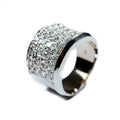 14kt White Gold 5-Row Diamond Ring